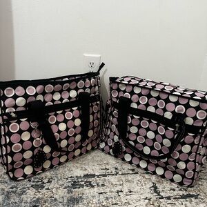 Beach 🏖️ Tote Bag Set - Pink and Black